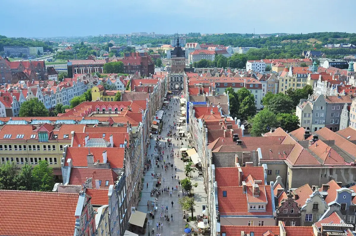 Ruhige Straße im Danziger Stadtteil Niederstadt